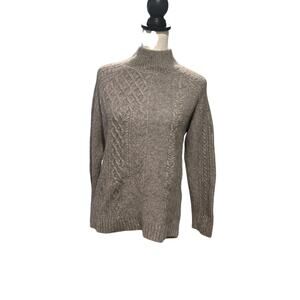 Magaschoni Cashmere Gray Mock Neck Sweater Medium